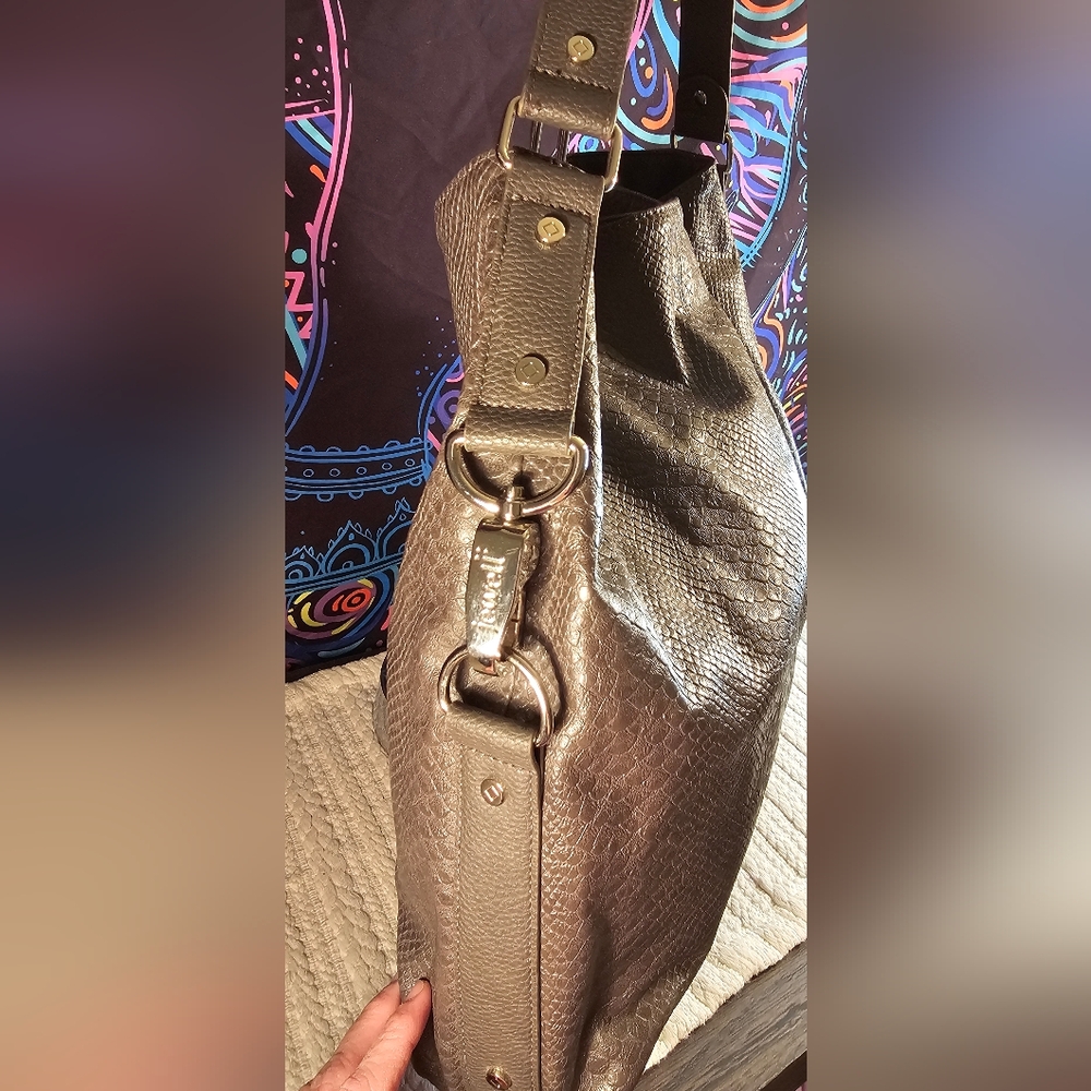 Thirty-one Jewel Dark Gray Leather Hobo Bag - Picture 4 of 12